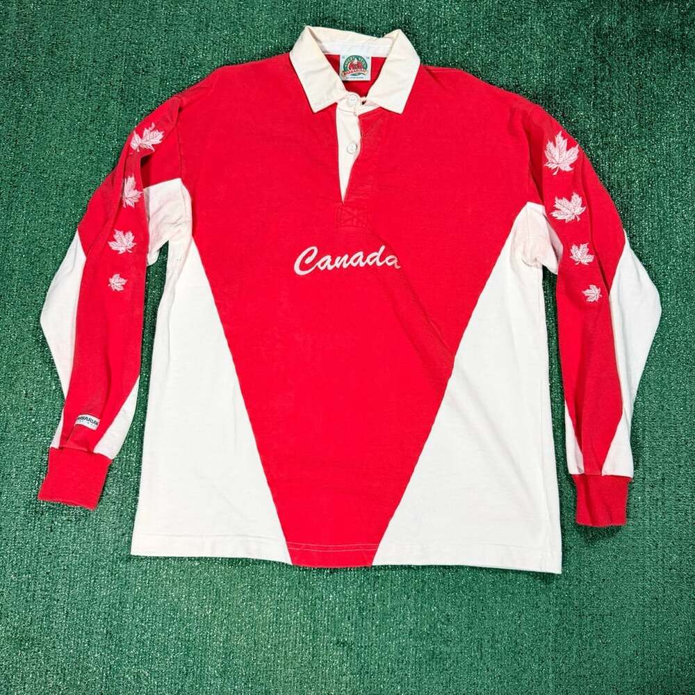 Vintage Barbarian Canada Long Sleeve Rugby Jersey  XL